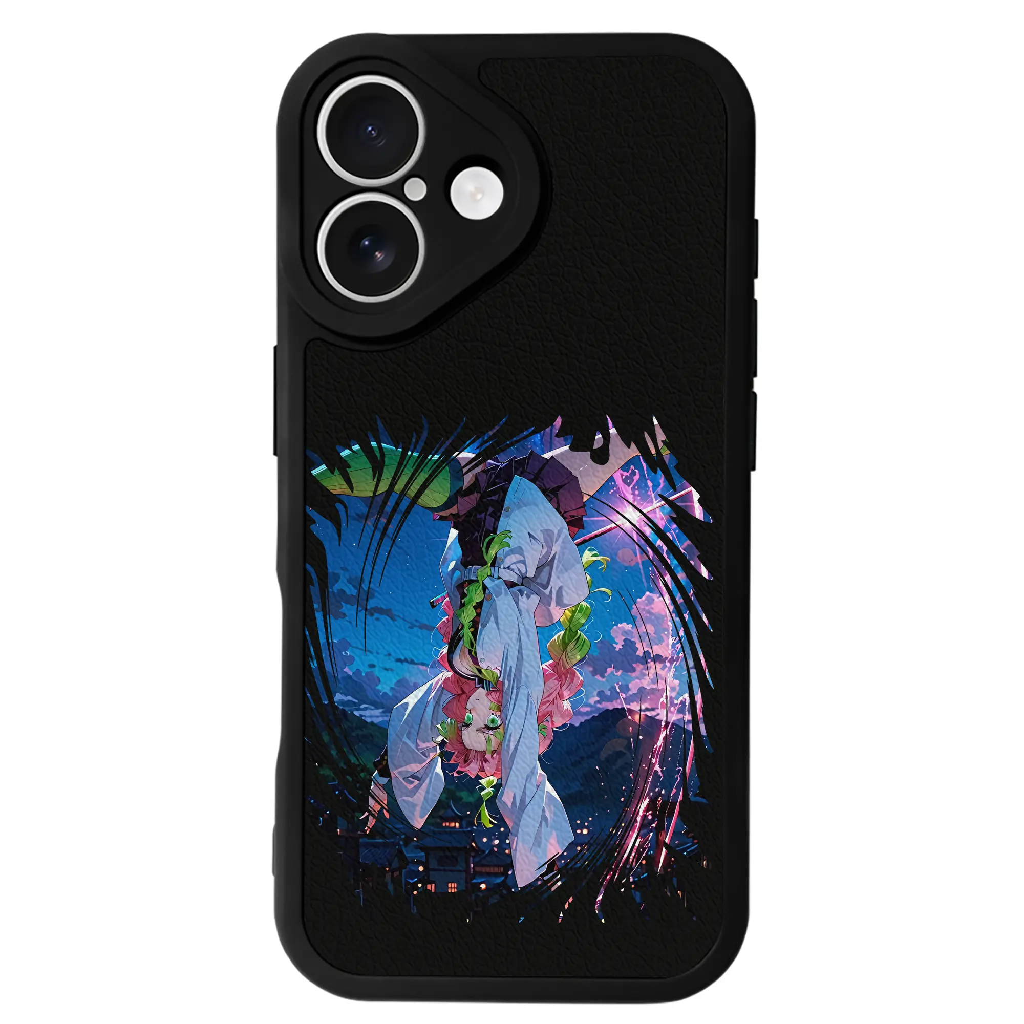 鬼滅の刃 グッズ,甘露寺 蜜璃 - IPhone 16シリーズ対応 ・ シリコンスマホケース ・ レザー調 ・ 高精度フィット ・ 耐衝撃 ・ ワイヤレス充電対応 ・ 精密カット